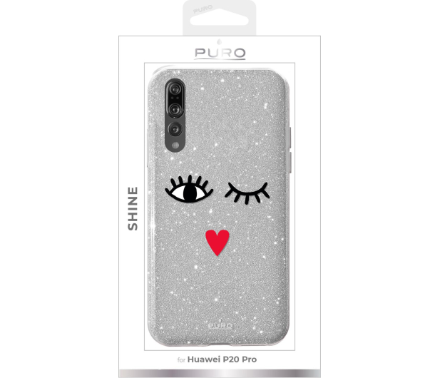 Etui Glitter EYES Shine Cover do Huawei P 20 Pro srebrne - 1384004 - zdjęcie 2